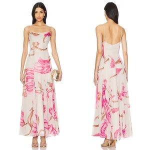 NEW Rococo Sand White Pink Maxi Dress